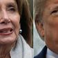 Nancy Pelosi (L), the face of Democratic opposition to President Donald Trump (R) in Congress, has said the president should consider giving his State of the Union address elsewhere because of the government shutdown