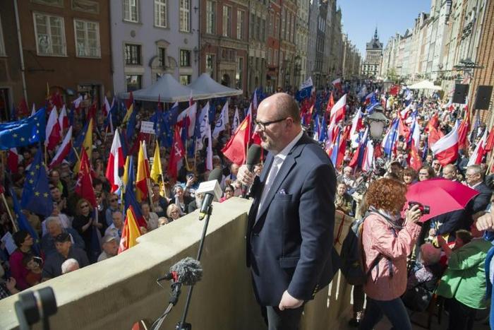 The Civic Platform had supported the re-election of Gdansk Mayor Pawel Adamowicz, seen here in April 2018