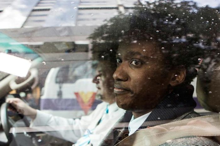 On trial: Duduzane Zuma, pictured as he arrived at court last July to face corruption charges