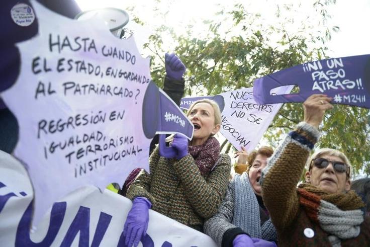 The demonstrators chanted "Our rights are not negotiable"