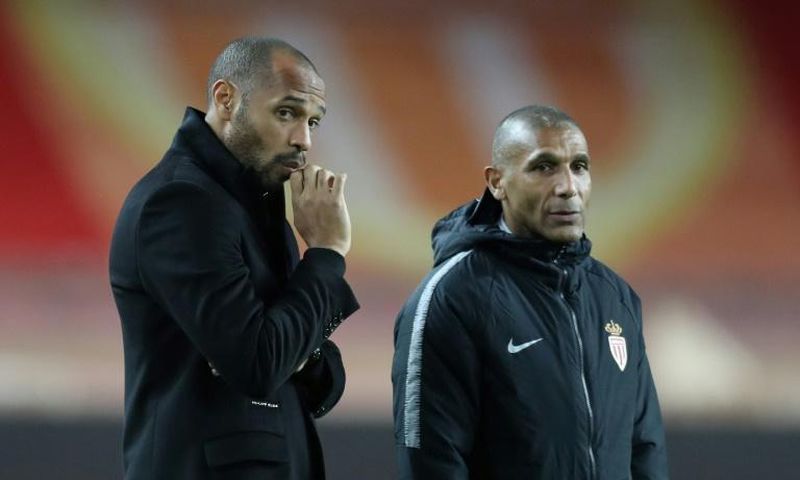 Franck Passi (R) took charge of Monaco for the their trip to Dijon after Thierry Henry's dismissal