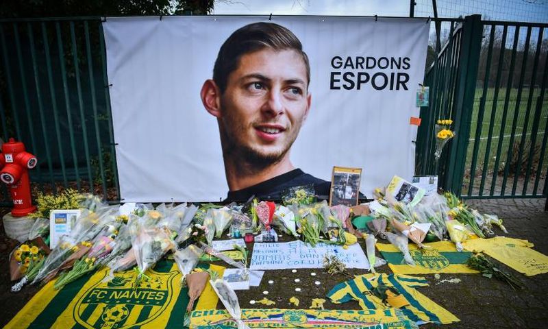 Fans place tributes to Argentinian forward Emiliano Sala outside the Nantes training ground in France. The player had signed for Cardiff City in the English Premier League and his plane went missing on a flight to join his new club