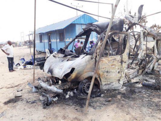 Mob burn FRSC vehicle in Giri