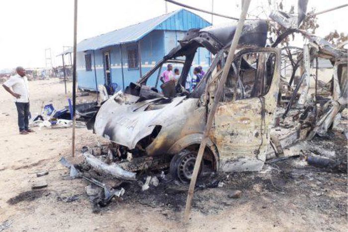 Mob burn FRSC vehicle in Giri
