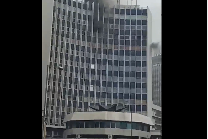 UAC building on fire