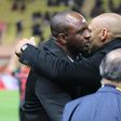 Thierry Henry embraces Patrick Vieira prior to Wednesday's clash between Monaco and Nice