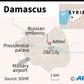 Map locating explosion in Adawi district of Damascus