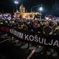 Protesters at one rally held a banner reading 'Stop to bloody shirts', a reference to an attack last November on an opposition politician that set off this round of protests