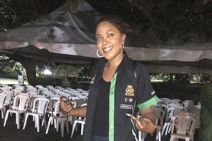 Omoni Oboli visited a polling unit as early as 6 am to cast her vote. [Twitter/Omoni Oboli]