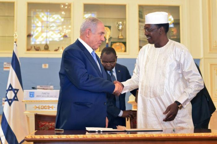 Chadian President Idriss Deby Itno and Israeli Prime Minister Benjamin Netanyahu restored diplomatic ties between their countries in what the latter called a "historic" move