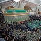 Pilgrims visit the tomb of the late founder of Iran's Islamic Republic, Ayatollah Ruhollah Khomeini, on the 40th anniversary of his return from exile at his mausoleum in southern Tehran