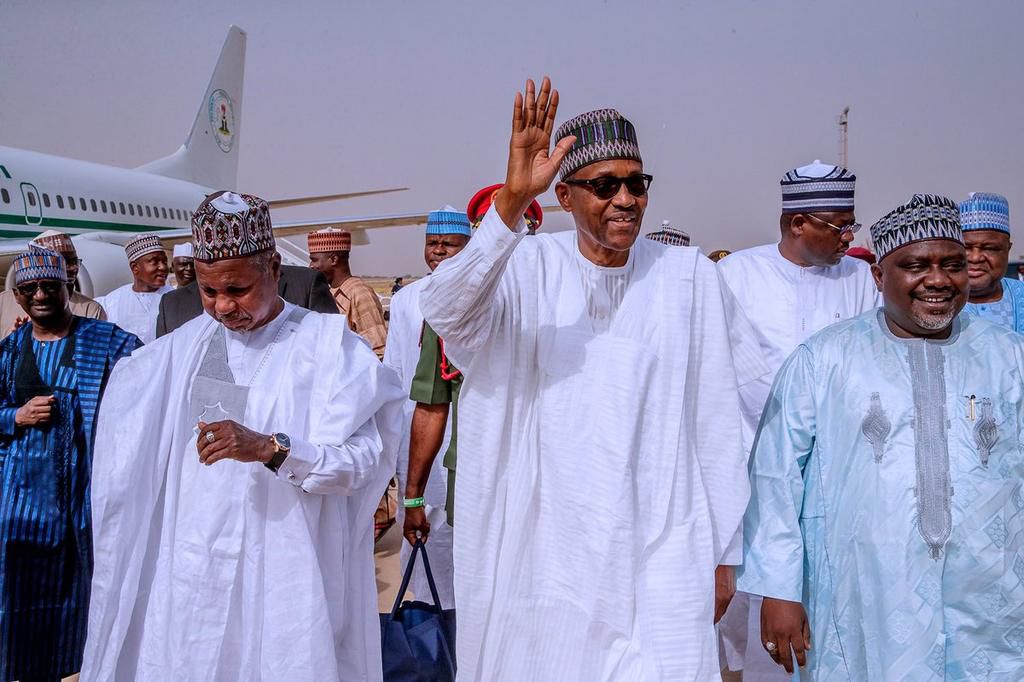 Buhari arrives in Katsina for Saturday’s elections