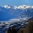 General view of the Alps from Crans-Montana in the Swiss canton of Valais, where several people are reported "buried" in an avalanche