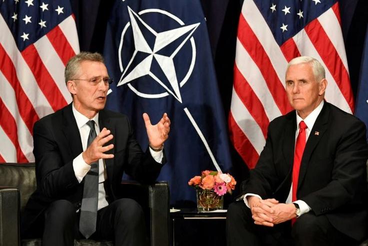 US Vice President Mike Pence brought greetings from President Trump, as well as a markedly different view on a number of issues, not least Syria, as he met Western leaders including NATO Secretary General Jens Stoltenberg in Munich