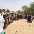 IDPs in Bama, Maiduguri queue to perform their civic duties on Saturday, March 28.