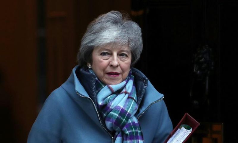 Britain's Prime Minister Theresa May leaves 10 Downing street in central London on January 30, 2019