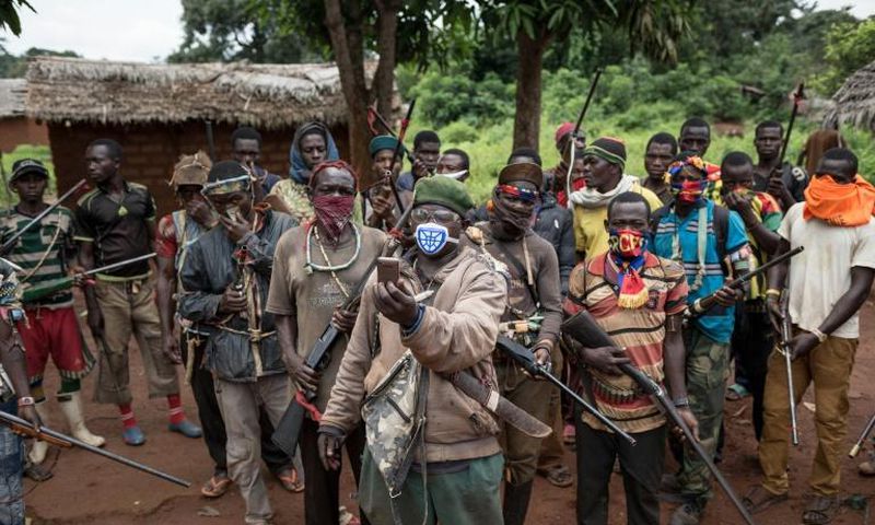 The Central African Republic fell into crisis in 2012 as violence erupted from a mainly Muslim rebel insurgency known as the Selaka that sparked the creation of rival Christian militias, shown here, known as the anti-Balaka
