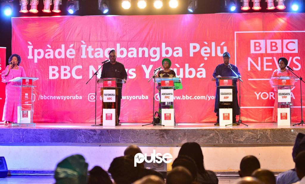 Lagos governorship candidates at a governorship debate organised by the British Broadcasting Corporation (BBC) Yoruba News Service on Saturday, January 26, 2019