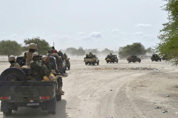 Army soldiers head towards the city of Bosso, in southeast Niger near the border with Nigeria, in June 2016 following deadly attacks by Boko Haram fighters