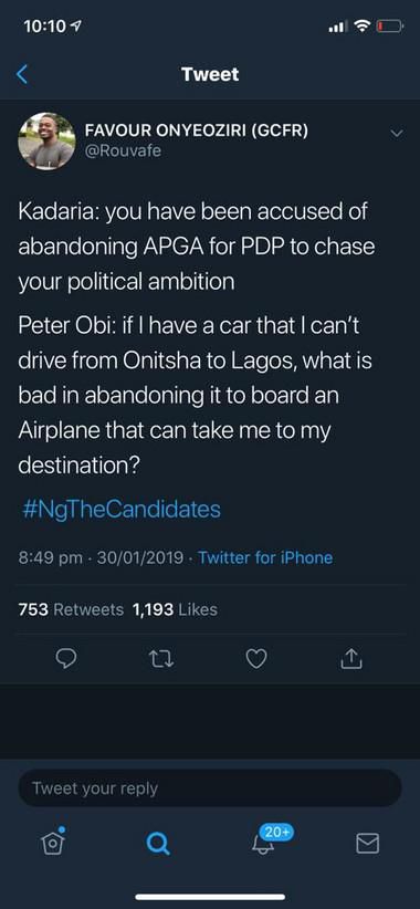 #NGTheCandidate: Atiku da Obi sun birge