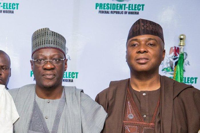 Bukola Saraki and Gov. Abdulfatah Ahmed (Twitter)