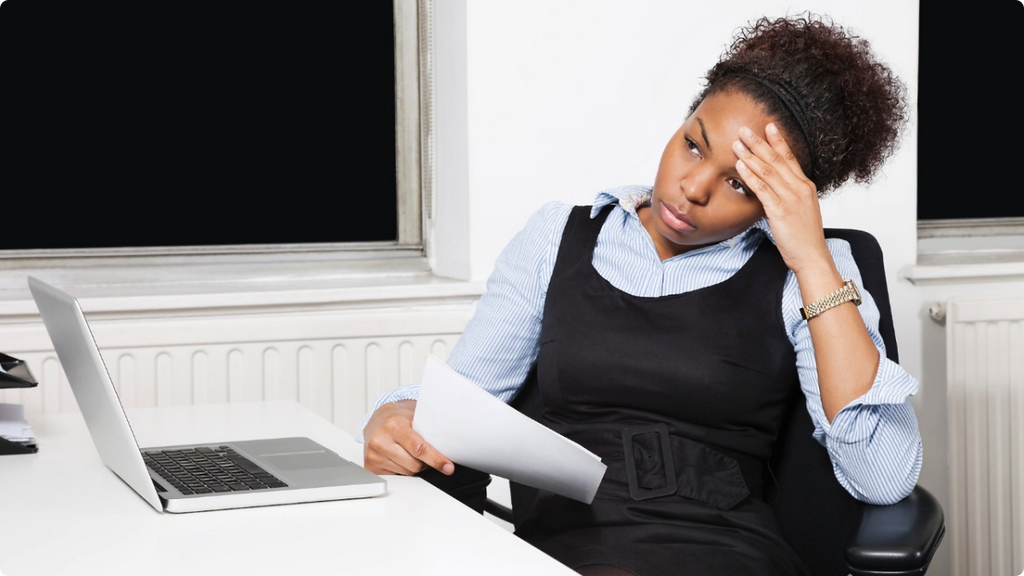 Stressed woman at work(KOKO TV Nigeria)