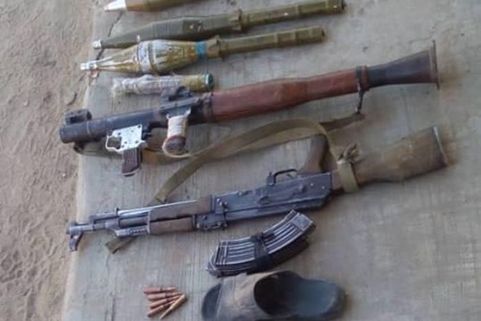 Arms and ammunition recovered from Boko Haram terrorists [Facebook/HQ Nigerian Army]