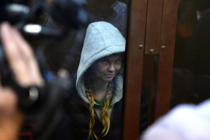 Belarusian model Anastasia Vashukevich, known as Nastya Rybka, in court on Saturday