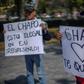 Supporters in Mexico City of drug lord Joaquin Guzman Loera, aka "el Chapo Guzman", who is on trial in New York