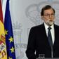Spanish Prime Minister Mariano Rajoy speaks during a press conference at La Moncloa Palace in Madrid following a referendum on independence for Catalonia banned by Madrid on October 1, 2017