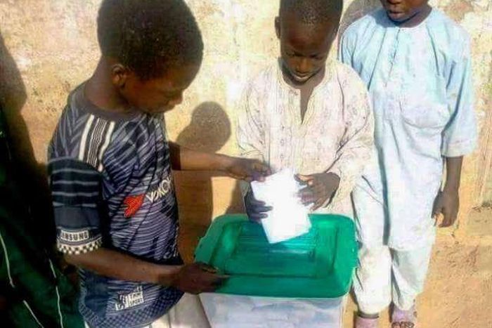 Image depicting an apparently underage voter during Kano LG elections