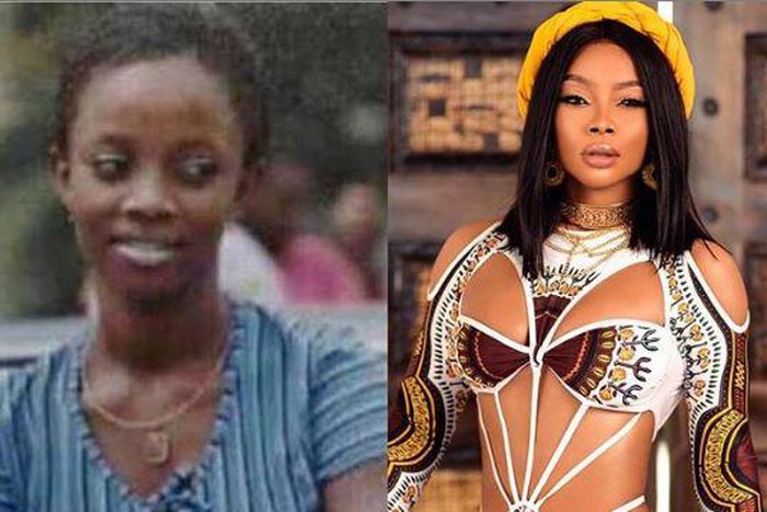 Check out Toke Makinwa's transformation as she takes part in the #10YearsChallenge [Instagram/TokeMakinwa]