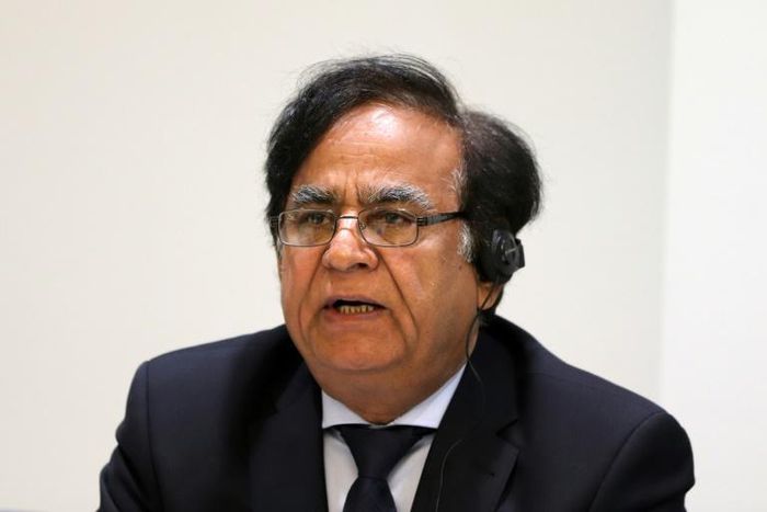 Lawyer Saif-ul-Mulook, pictured November 2018, fled to the Netherlands from Pakistan in November 2018 after violent protests erupted over the Pakistani Supreme Court's decision to overturn the conviction of his client Asia Bibi, who was on death row