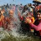 Devotees believe bathing at the confluence of the rivers during the Kumbh helps cleanse sins and brings salvation