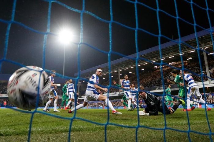 Hornets' sting: Watford's Etienne Capoue (3R) scores the goal that secured a 1-0 win away to QPR in the fifth round of the FA Cup on Friday
