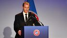 Aleksander Ceferin was re-elected for a four-year term as UEFA president after standing unopposed