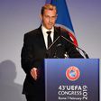 Aleksander Ceferin was re-elected for a four-year term as UEFA president after standing unopposed