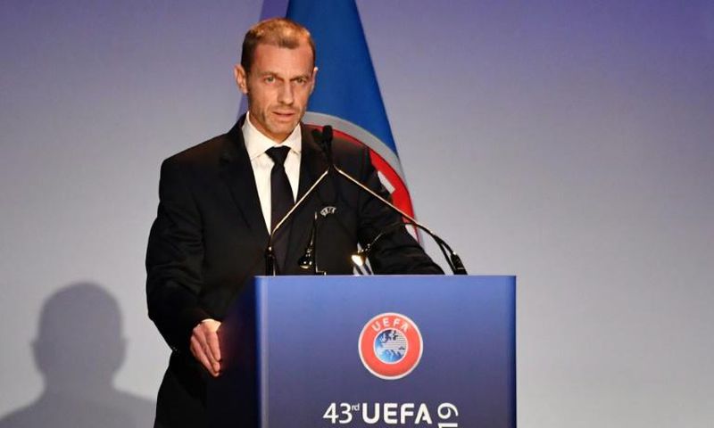 Aleksander Ceferin was re-elected for a four-year term as UEFA president after standing unopposed