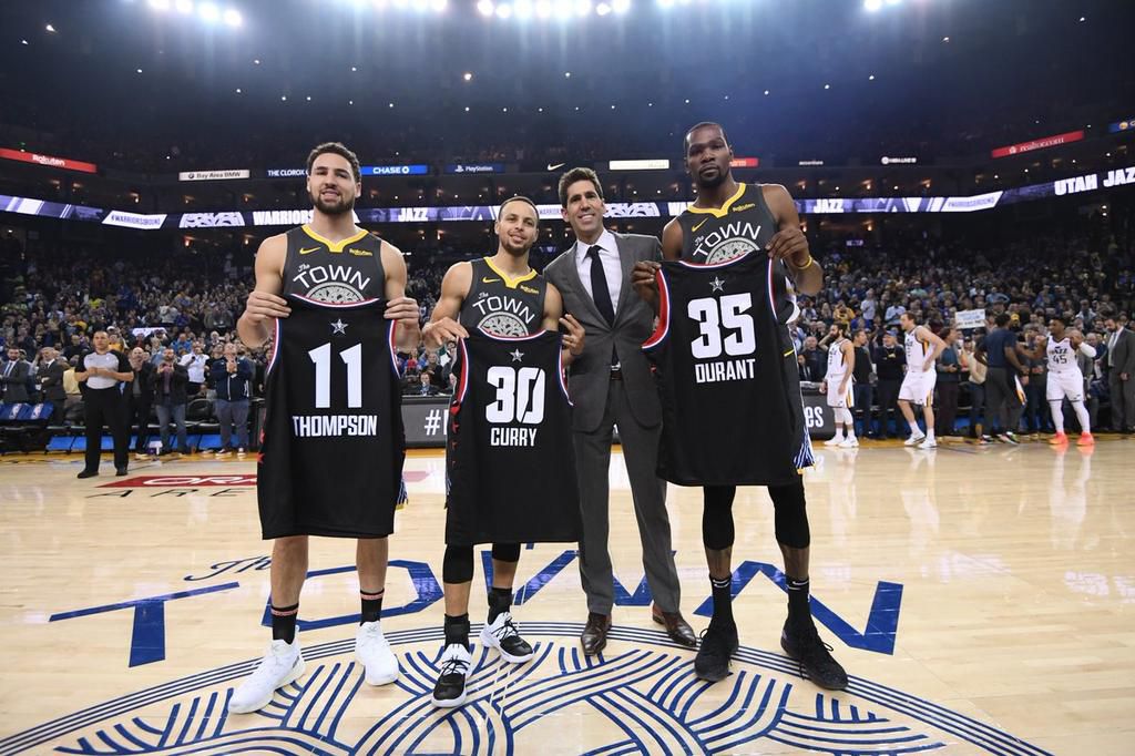 Kevin Durant, Klay Thompson and Stephen Curry [NBA]