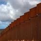 A section of the steel wall on the US - Mexico border near San Diego, California