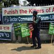 Activists protested in Bangladesh after the grisly 2015 murder of atheist blogger Avijit Roy. Police said on Monday they had charged siux people with his killing