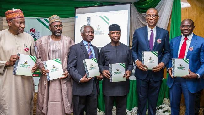 Vice President Yemi Osinbajo (3R)