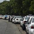 Drivers lining up to buy gasoline in crisis-hit Venezuela, close to the border with Colombia, where the US military is shipping another 200 tons of military aid