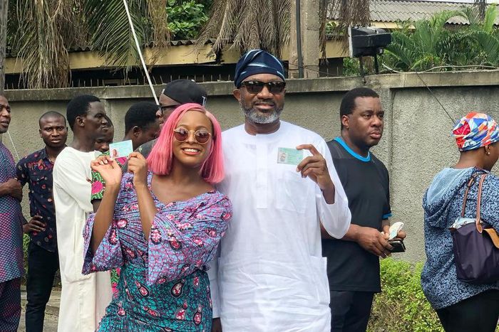 DJ Cuppy and her father Femi Otedola, have encouraged registered voters to go and exercise their franchise to help shape the future of Nigeria. [Instagram/cuppymusic]