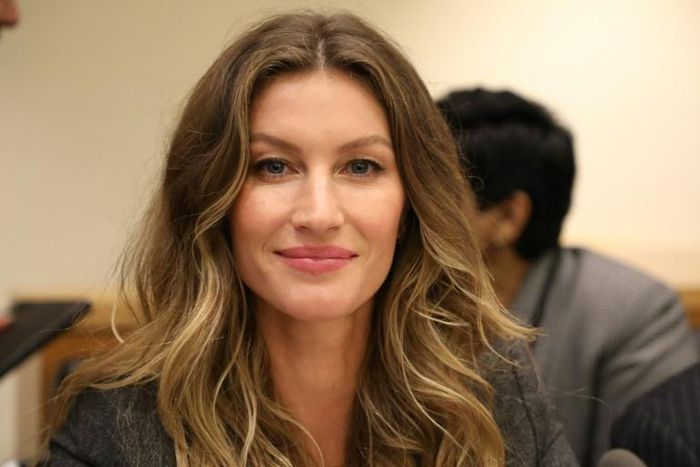 In this file picture taken on September 19, 2017 Brazilian supermodel Gisele Bundchen looks on during a meeting of the Global Pact for the Environment at the United Nations headquarters in New York