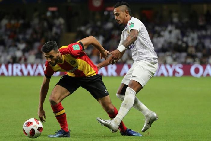 Esperance and Tunisia star Anice Badri (L) in action against Al Ain of the UAE during the 2018 Club World Cup. His stoppage-time goal salvaged a draw for the African club champions away to Horoya in Guinea Friday