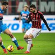 Fabian Ruiz (L) was sent off in injury time as Napoli were held 0-0 by AC Milan