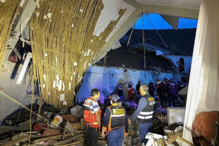 A wedding was taking place inside when an avalanche crashed into a hotel in Abancay, Peru