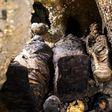 Newly-discovered mummies wrapped in linen found in burial chambers dating to the Ptolemaic era (323-30 BC) at the necropolis of Tunah Al-Gabal in Egypt's southern Minya province