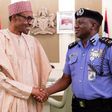 President Muhammadu Buhari and the Inspector-General of Police, Ibrahim Idris at the Presidential Villa, Abuja.